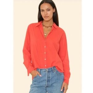 XIRENA Serrano Beau Shirt Cotton Button Down Womens Size S Relaxed Fit Coastal